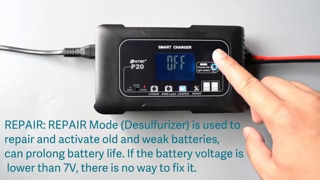 Автомобильное зарядное устройство HTRC 12 В/24 В 20 А смотреть онлайн