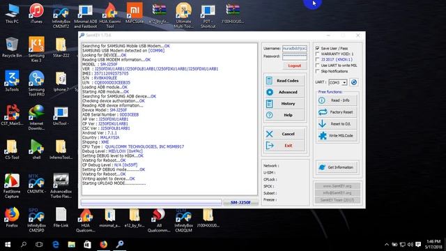 Samsung J250F Network Unlock Code Read By SamKEY смотреть онлайн