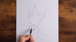 Аниме Рисование -  Как Рисовать Харуку Сакуру из Ветровика!  Аниме Эскиз