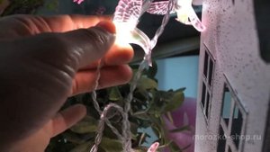 Электрогирлянда СТАЙКА КОЛИБРИ, 8 холодных белых LED-огней, 1.4 м, таймер, батарейки 481968