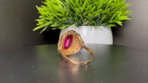Кольцо с корундом 583 проба СССР