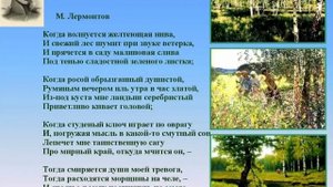 М.Ю.Лермонтов «Когда волнуется желтеющая нива…»