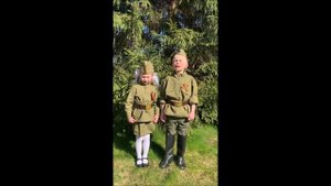 Виктория и Лёва Шабуровы исполняют песню Катюша в преддверии Дня Победы