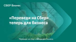 Реклама Сбербанк " Переведи на Сбер теперь для бизнеса! "