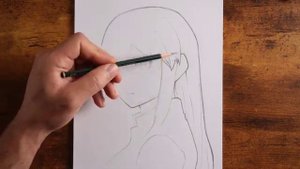 Рисунок карандашом! Как нарисовать аниме-девушку! Урок шаг за шагом
