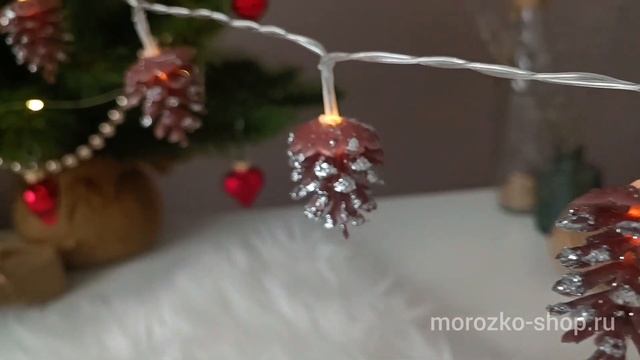 Светодиодная гирлянда ШИШКИ 'МАРРОНЕ', 10 тёплых белых LED-огней, 1.2 м, батарейки XX8113680-1 смотреть онлайн