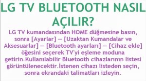 LG TV Bluetooth Nasıl Açılır?