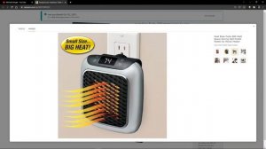 Turbo 800 Watt Space Saving Wall Outlet Heater by Handy Heater