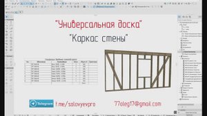 Каркасная стена элементом "Универсальная доска" для Архикада