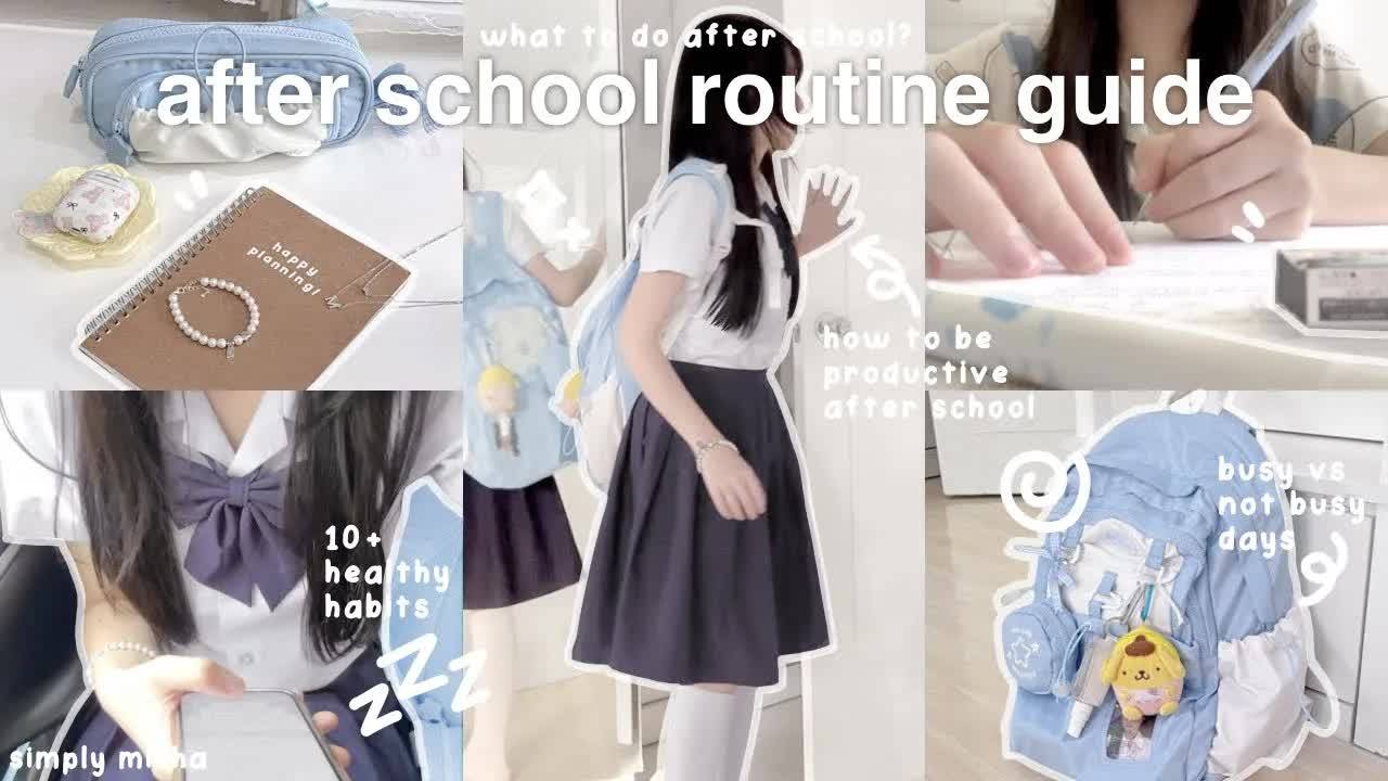 AFTER SCHOOL ROUTINE GUIDE 🍥 ： tips on how to be productive after school, 10+ healthy habits 🪄Jeul смотреть онлайн