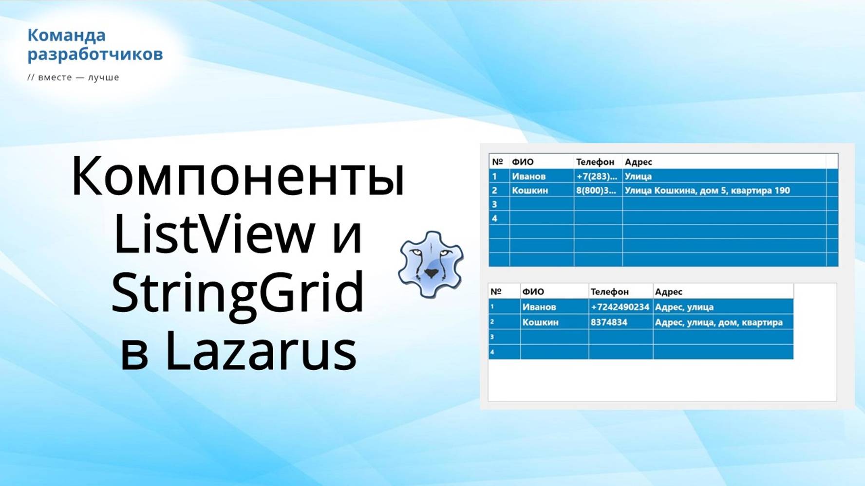 Работа с компонентами ListView и StringGrid в Лазарус (Lazarus)
