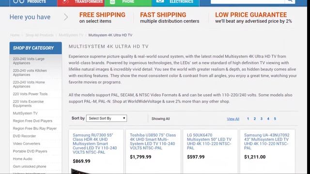 Bring home 220 volts Multisystem TV from World Wide Voltage