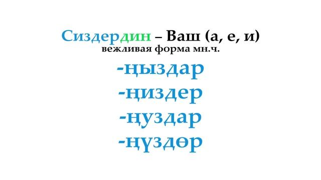 Кыргызский язык для начинающих | Притяжательные местоимения