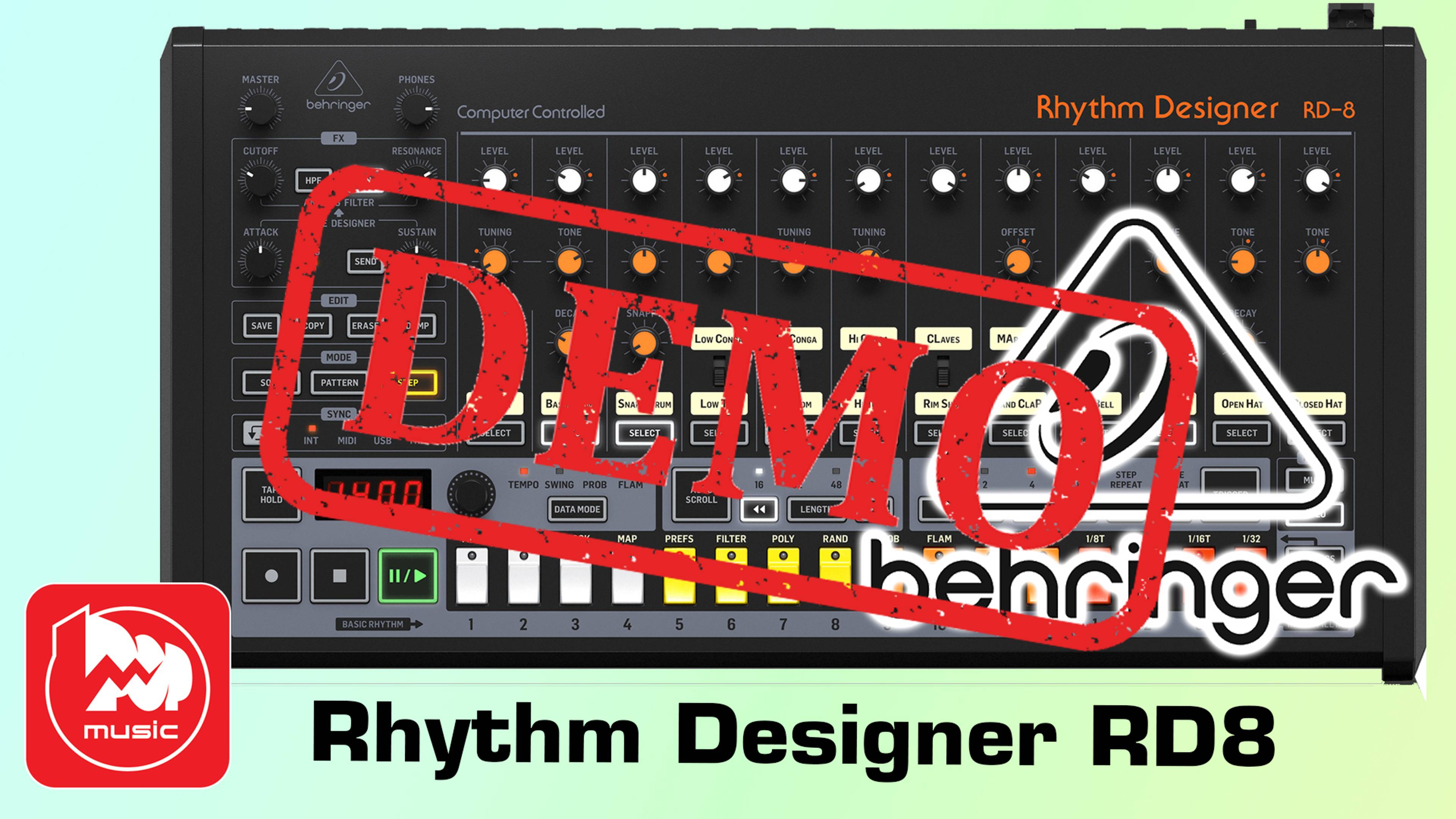 Драм-машина BEHRINGER RHYTHM DESIGNER RD-8 - демонстрация звучания