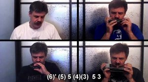 Синий платочек на губной гармошке