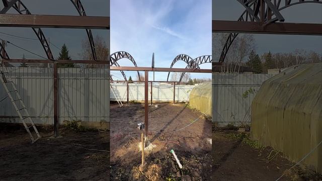 Самый оптимальный размер навеса для парковки двух автомобилей и хранения мото техники 6х8