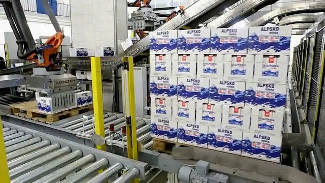 ROBOTEH palletizing solution in dairy industry