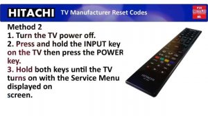 How To Enter HITACHI TV Service Menu Code || LED TV Hard Reset Easy Method