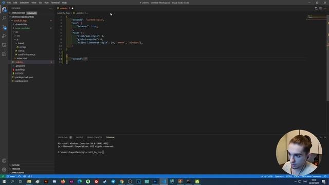 Установка ESLINT за 10 мин. Конфиг airbnb vscode.