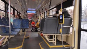 A trip on the Moscow tram Vityaz-M / Поездка на Московском трамвае Витязь-М