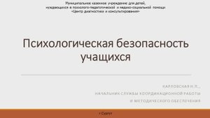 Психологическая безопасность учащихся