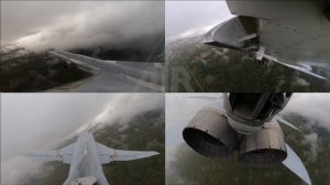 Ту-22М3. Вид сразу с 4 камер, синхронизированных по времени!