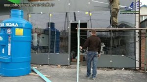 Остекление магазина в Таганроге. Алюминиевая фасадная система ALUTECH. Обзор объекта.
