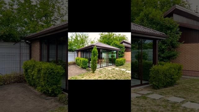 Заказчик увидел свою остекленную беседку раздвижными окнами. #раздвижноеостекление