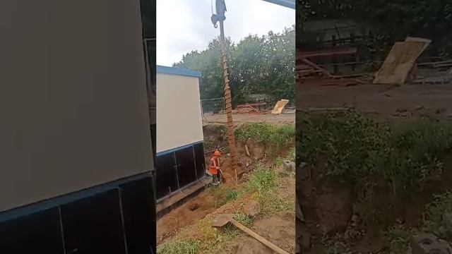 +7 (985) 185-77-77 Забуривание элементов заземления двутавровая балка с шириной 400мм.