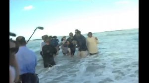 British oceanrower Jim Shekhdar making landfall in Australia (North Stradbroke Is). 30 March 2001.