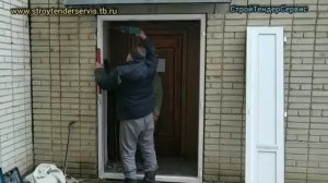 Монтаж входной штульповой двери ПВХ
