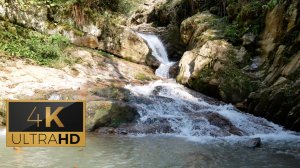 Водопад у горной реки / Mountain River Waterfall. 1 час. 4K.