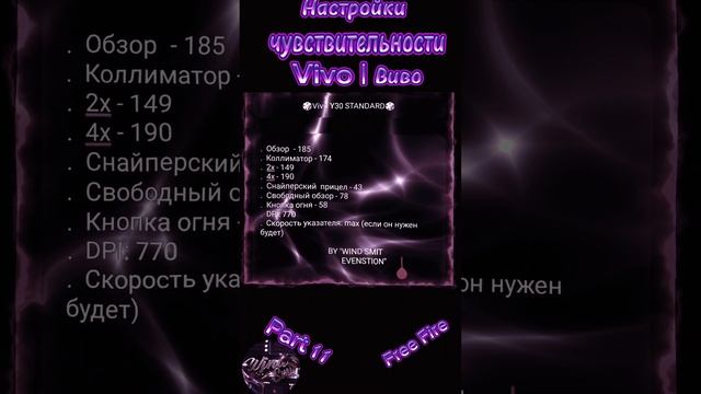 На Виво НАСТРОЙКИ ЧУВСТВИТЕЛЬНОСТИ 2024!(Part11)| Settings Vivo Free Fire 2024|#freefire#ff#windsmit