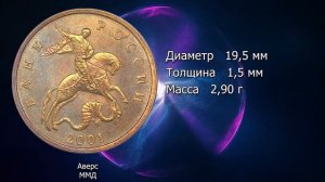 50 копеек 2001 года. Как распознать редкие и дорогие монеты России. Описание. Реальная стоимость.