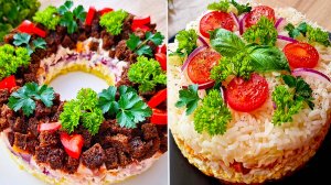 🔝 2 рецепта САМЫХ ВКУСНЫХ САЛАТА на праздничный стол 😋, которые легко приготовить!