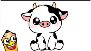 КАК НАРИСОВАТЬ МИЛУЮ КОРОВУ KAWAII ЛЕГКО 🐮