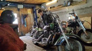 Заводим мотоцикл после ремонта мотора. Honda Shadow Aero 1100 C3