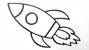 Как нарисовать простую мультяшную ракету для ребенка. Раскраски для малышей своими руками
