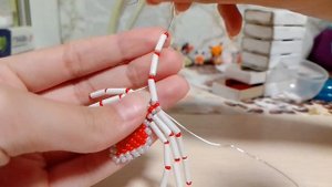 паук из бисера, параллельное плетение. 2 часть