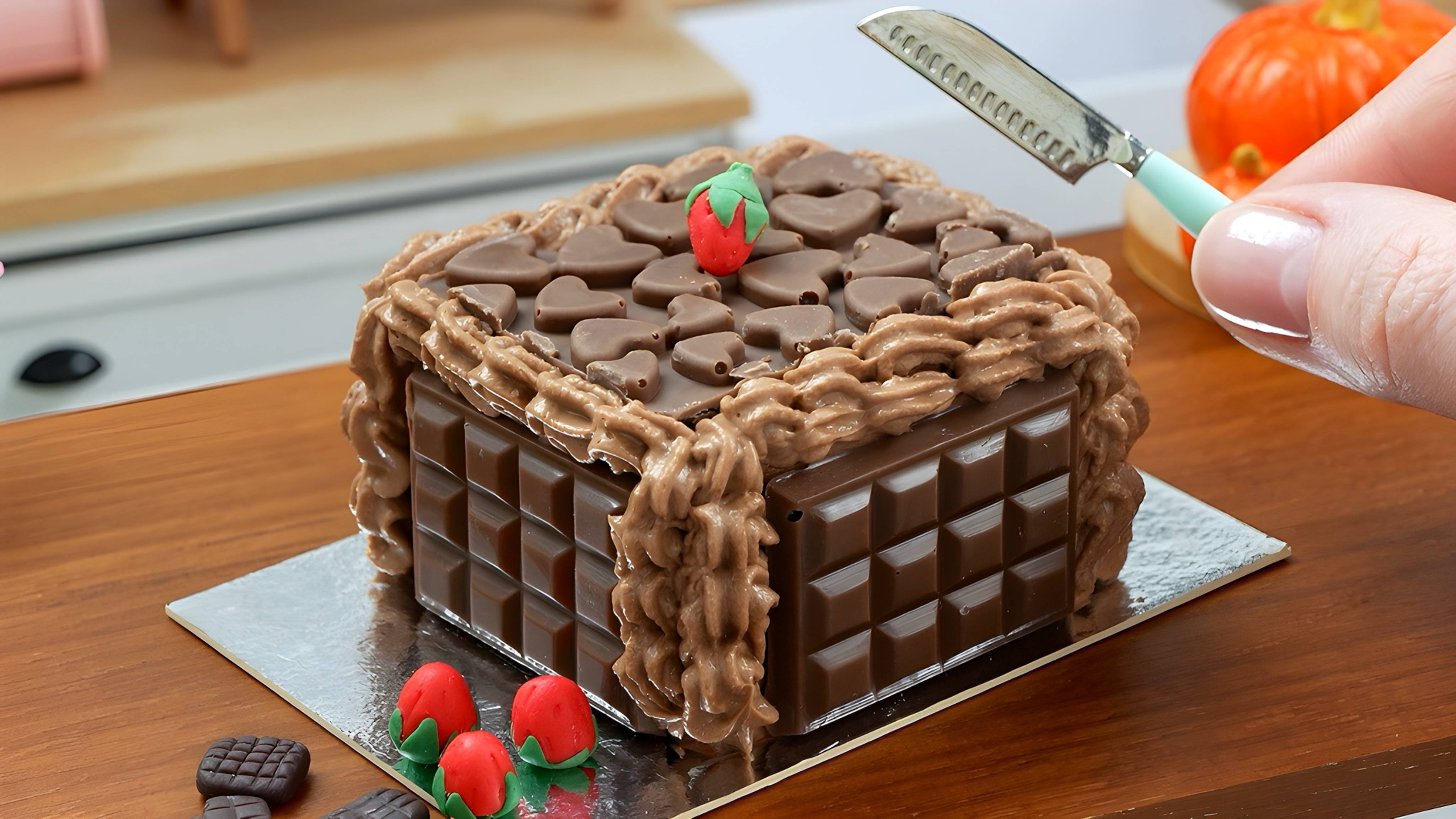 Нежнейший  Шоколадный Мини Торт 😋 Идея Украшения Миниатюрного Торта 🤗 Мини Кухня