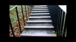 Recycled plastic sleepers used as steps at Pontefract Castle