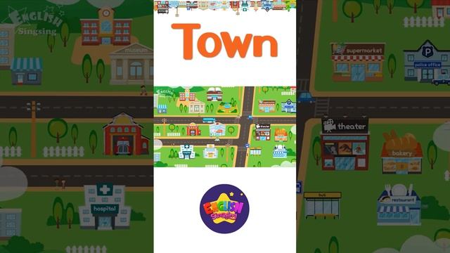 Kids vocabulary - Town - village - introduction of my town - educational video for kids #shorts