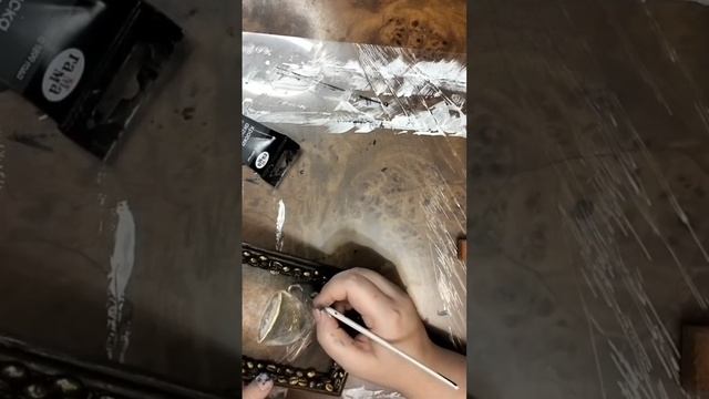 Миниатюра кофе. акрил. процесс создания