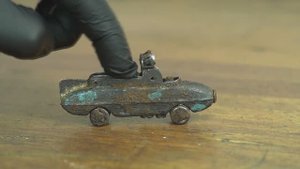 Редкая реставрация зажигалки - Синяя птица Сароме, 1959