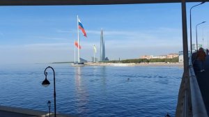 Газпром Арена,Яхтеный мост,Финский залив,парк 300 летие СПБ,Питерленд,Лахта центр.