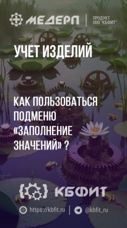 КБФИТ: МЕДЕРП. Учет изделий: Как пользоваться подменю «Заполнение значений»?