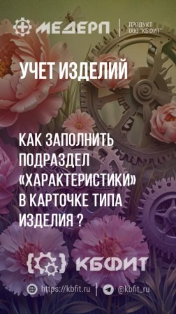 КБФИТ: МЕДЕРП. Учет изделий: Как заполнить подраздел «Характеристики» в карточке тип изделия? Ч.1.