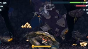 Пожиракулозавр рекс с вещами против самого сильного краба гиганта ! Hungry Shark Evolution.