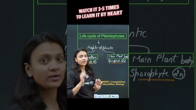 Life Cycle Of PTERIDOPHYTES |QuickShot Biology| #neetpreparation#neet2025#ncert#neet#medicalentranc