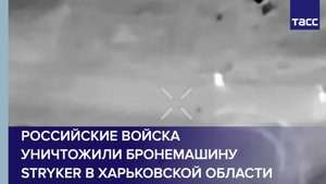 Российские войска уничтожили бронемашину Stryker в Харьковской области